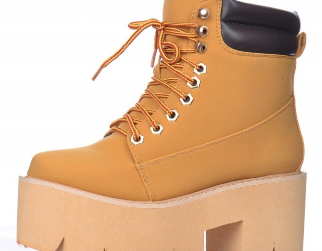 Черевики жіночі на платформі Jeffrey Campbell Nirvana Yellow Boot style