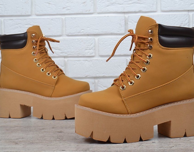 Черевики жіночі на платформі Jeffrey Campbell Nirvana Yellow Boot style