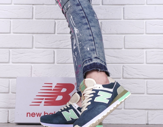 Кроссовки женские замшевые New Balance 574 Вьетнам синие