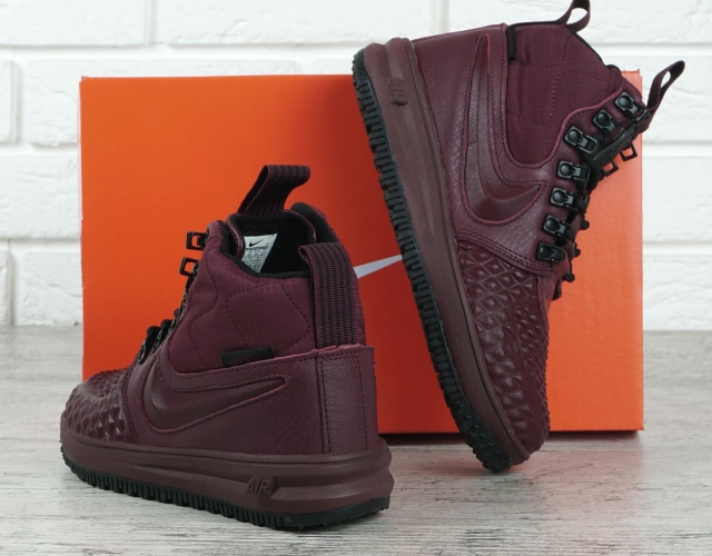 Кросівки шкіряні Nike air force 1 high бордові Індонезія