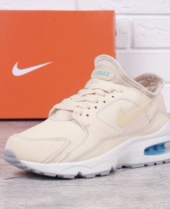 Кроссовки женские кожаные Nike Air Max beige and blue sky бежевые