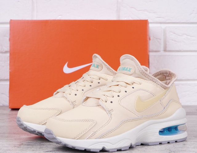 Кроссовки женские кожаные Nike Air Max beige and blue sky бежевые