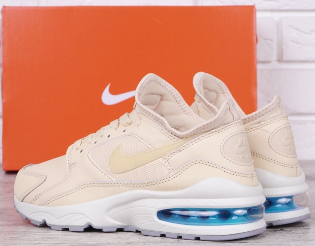 Кроссовки женские кожаные Nike Air Max beige and blue sky бежевые