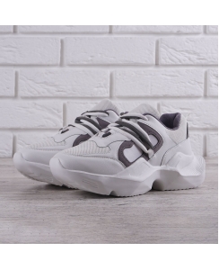 Кросівки жіночі на платформі білі 2 шнурівки