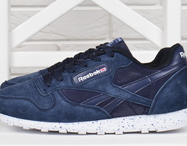 Кроссовки женские замшевые Reebok Classic Blue темно синие