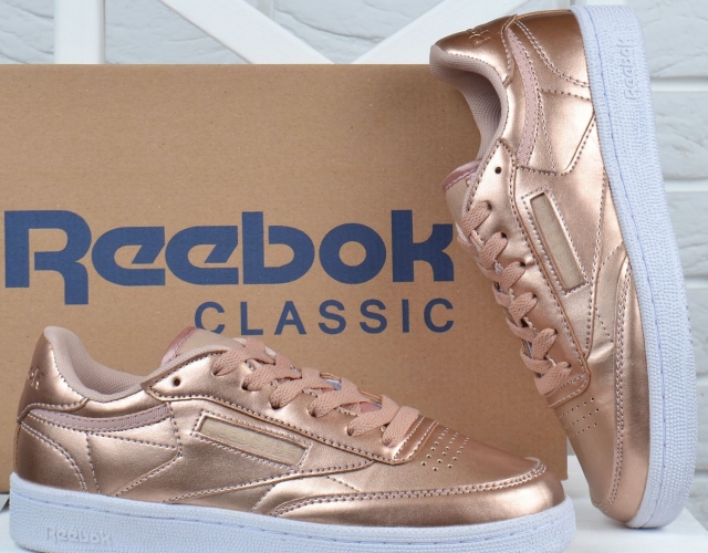 Кроссовки женские кожаные Reebok Classic Run розовое золото Вьетнам