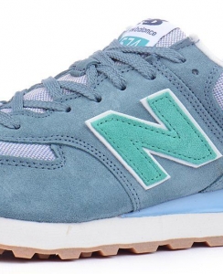 Кроссовки женские замшевые New Balance 574 Blue Gray Mint Индонезия