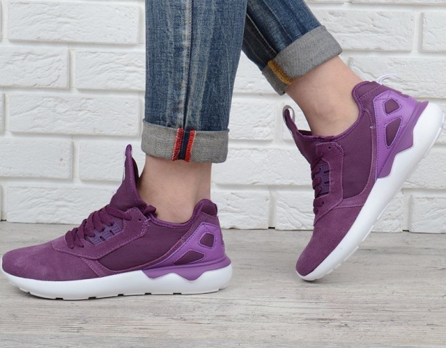 Кроссовки женские Adidas Tubular Violet замшевые