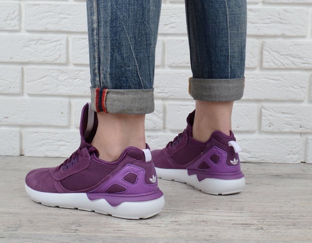 Кроссовки женские Adidas Tubular Violet замшевые