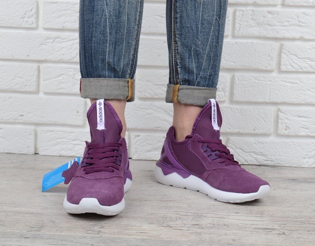 Кроссовки женские Adidas Tubular Violet замшевые