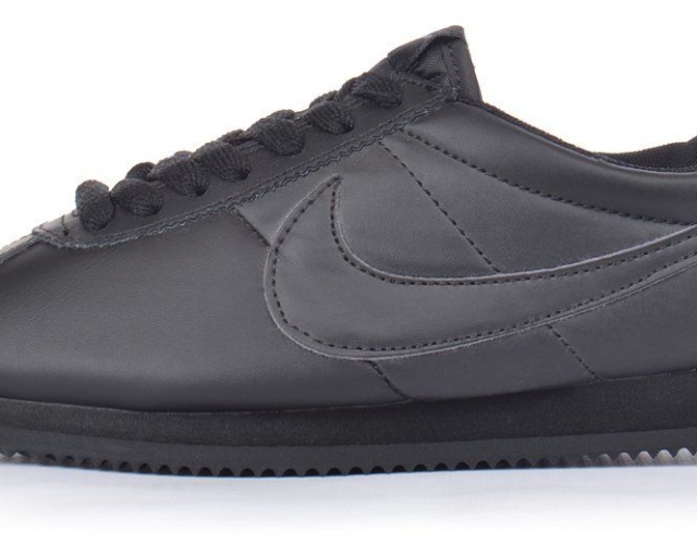 Кросівки шкіряні чорні Nike Classic Cortez Black Індонезія