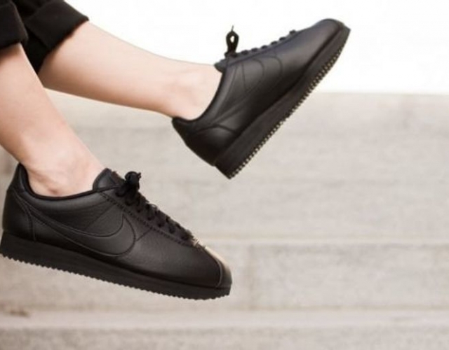 Кросівки шкіряні чорні Nike Classic Cortez Black Індонезія