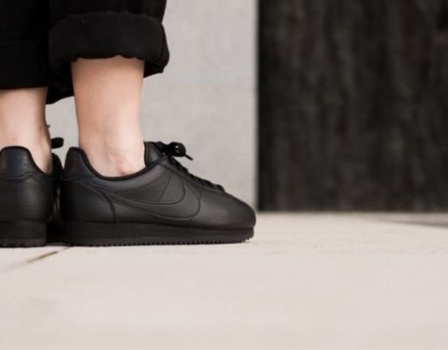 Кросівки шкіряні чорні Nike Classic Cortez Black Індонезія