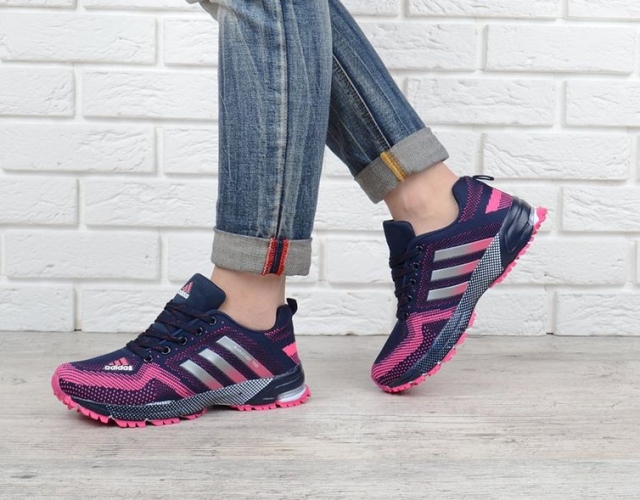 Кроссовки Adidas Marathon TR 21 синие с розовым