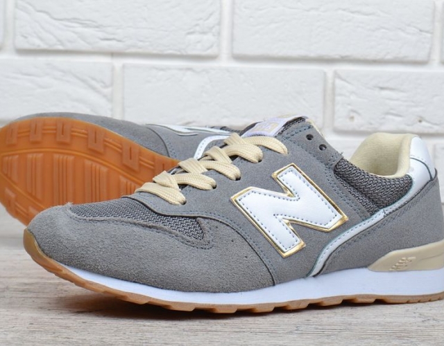 Кроссовки женские замша New Balance 996 серые с белым