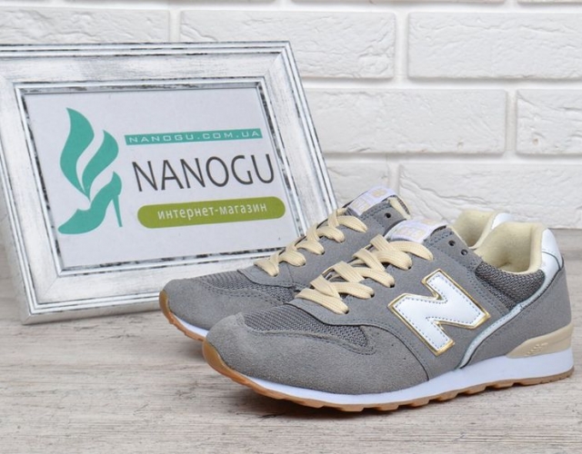 Кроссовки женские замша New Balance 996 серые с белым