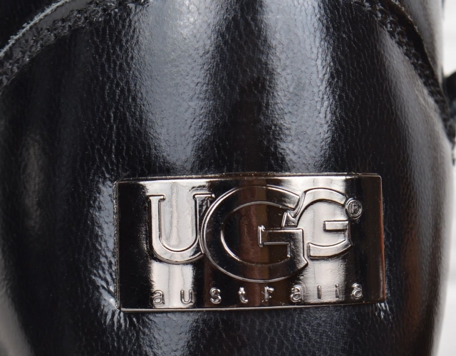 Уггі жіночі шкіряні UGG Australia jewerly чорні з прикрасою