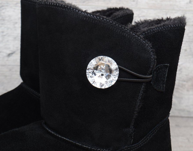 Уггі жіночі замша з кристалом Bailey Button Bling Black