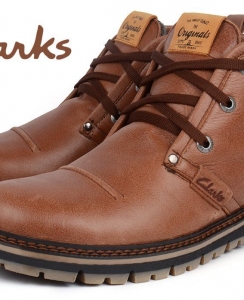 Черевики чоловічі шкіряні зимові Clarks Urban Tribe brown