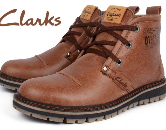 Черевики чоловічі шкіряні зимові Clarks Urban Tribe brown