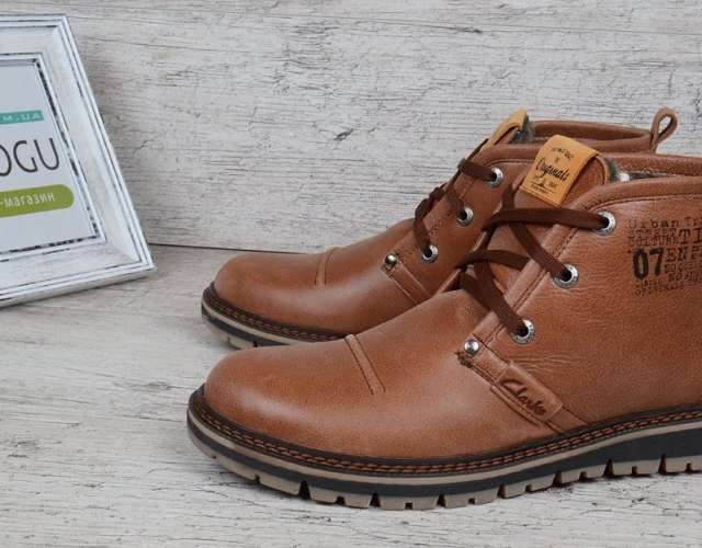 Черевики чоловічі шкіряні зимові Clarks Urban Tribe brown