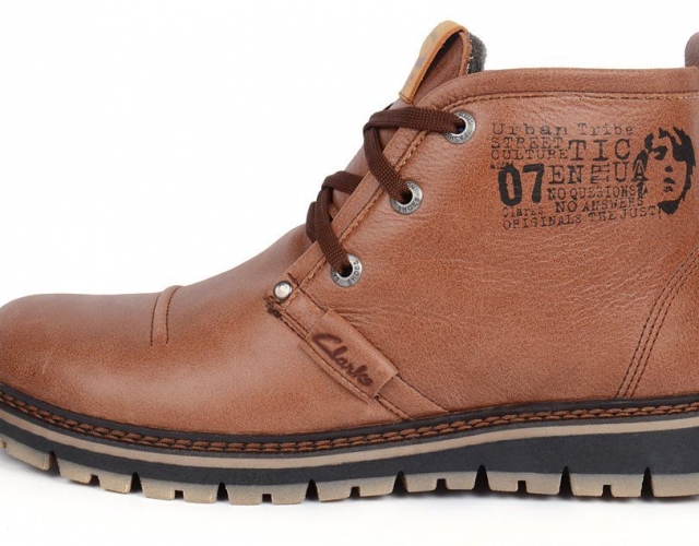 Черевики чоловічі шкіряні зимові Clarks Urban Tribe brown