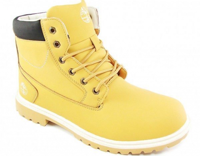 Черевики чоловічі зимові шкіряні на хутрі Timberland Classic Yellow