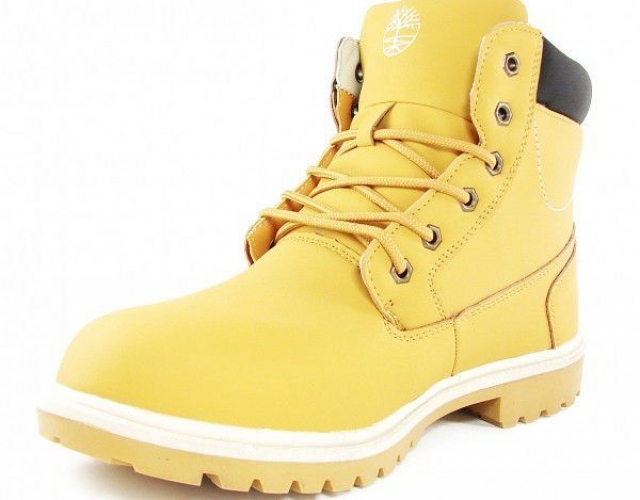 Черевики чоловічі зимові шкіряні на хутрі Timberland Classic Yellow