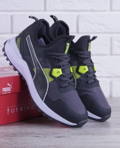 Кросівки чоловічі Puma текстильні сірі із зеленим