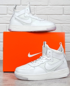 Кросівки чоловічі Nike air force Lunar шкіряні текстиль білі Індонезія