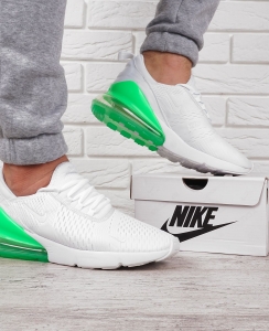 Кросівки чоловічі Nike Air Max 270 В'єтнам текстильні білі із зеленим