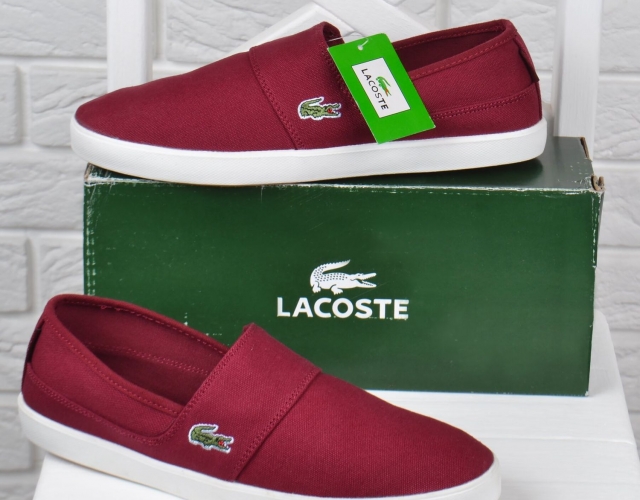 Кеди чоловічі текстильні Lacoste Ortholite бордові