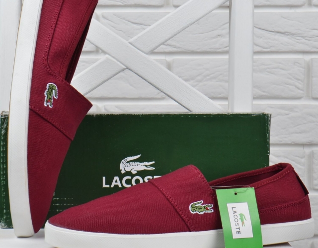 Кеди чоловічі текстильні Lacoste Ortholite бордові