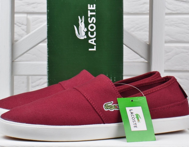 Кеди чоловічі текстильні Lacoste Ortholite бордові