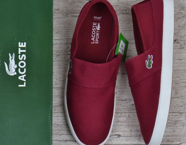 Кеди чоловічі текстильні Lacoste Ortholite бордові