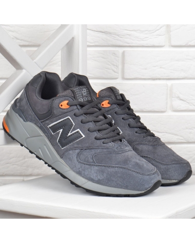 Кросівки чоловічі замшеві New Balance 999 size + сірі антрацит