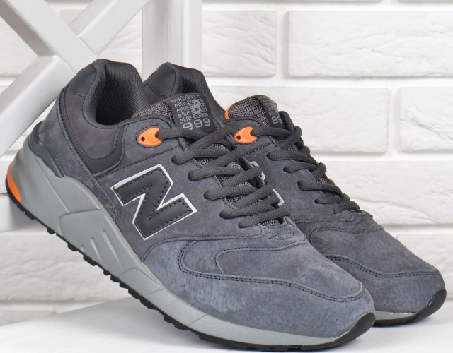 Кросівки чоловічі замшеві New Balance 999 size + сірі антрацит