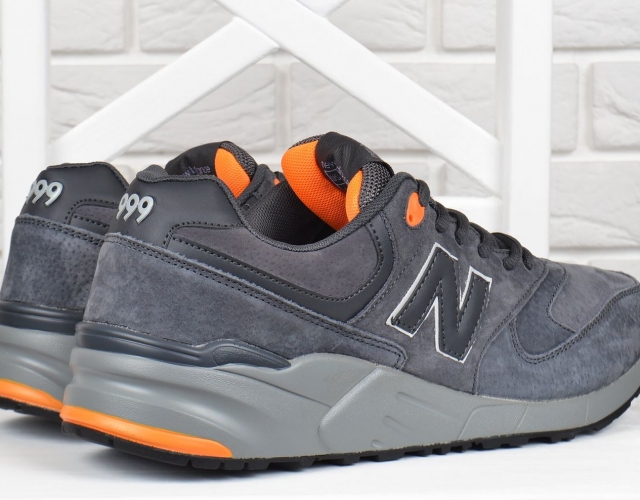 Кросівки чоловічі замшеві New Balance 999 size + сірі антрацит