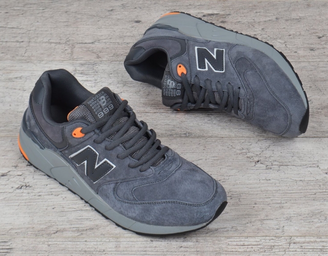 Кросівки чоловічі замшеві New Balance 999 size + сірі антрацит