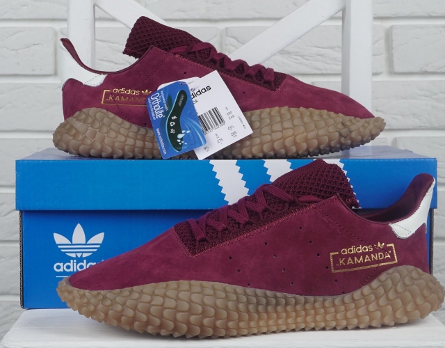 Кросівки чоловічі замшеві Adidas Kamanda Ortholite red бордові