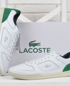 Кросівки чоловічі шкіряні Lacoste Ortholite сліпони білі