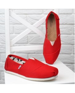 Кеди чоловічі еспадрільі Toms червоні текстильні