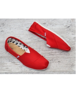 Кеди чоловічі еспадрільі Toms червоні текстильні