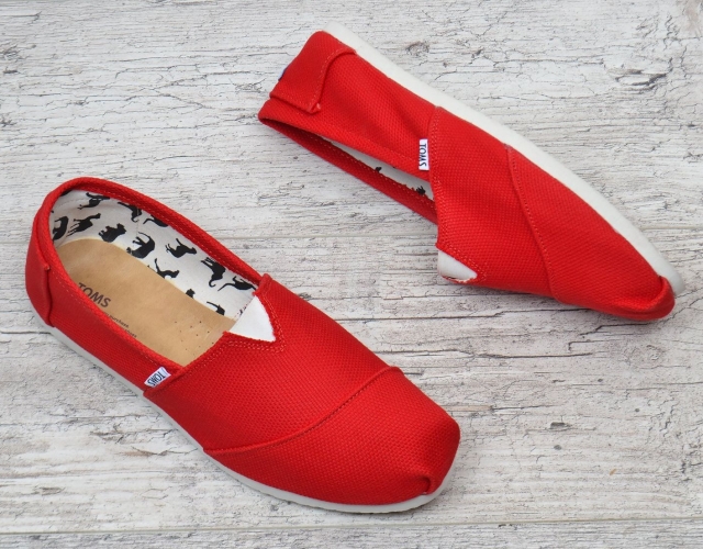 Кеди чоловічі еспадрільі Toms червоні текстильні