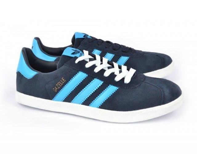 Кросівки чоловічі замшеві сині Adidas Gazelle