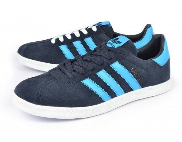 Кросівки чоловічі замшеві сині Adidas Gazelle