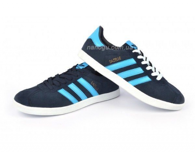 Кросівки чоловічі замшеві сині Adidas Gazelle