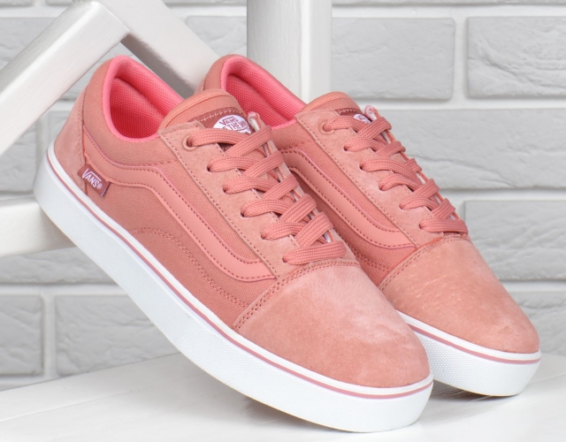 Кеди жіночі замша і текстиль Vans Old Skool Pink рожеві