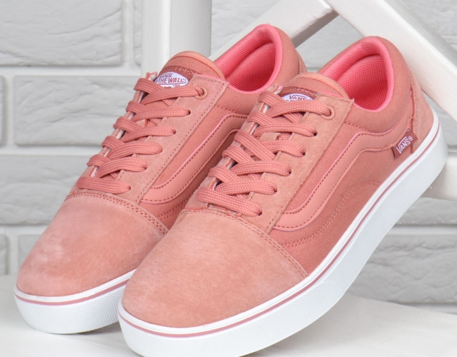 Кеди жіночі замша і текстиль Vans Old Skool Pink рожеві