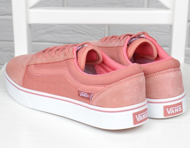 Кеди жіночі замша і текстиль Vans Old Skool Pink рожеві